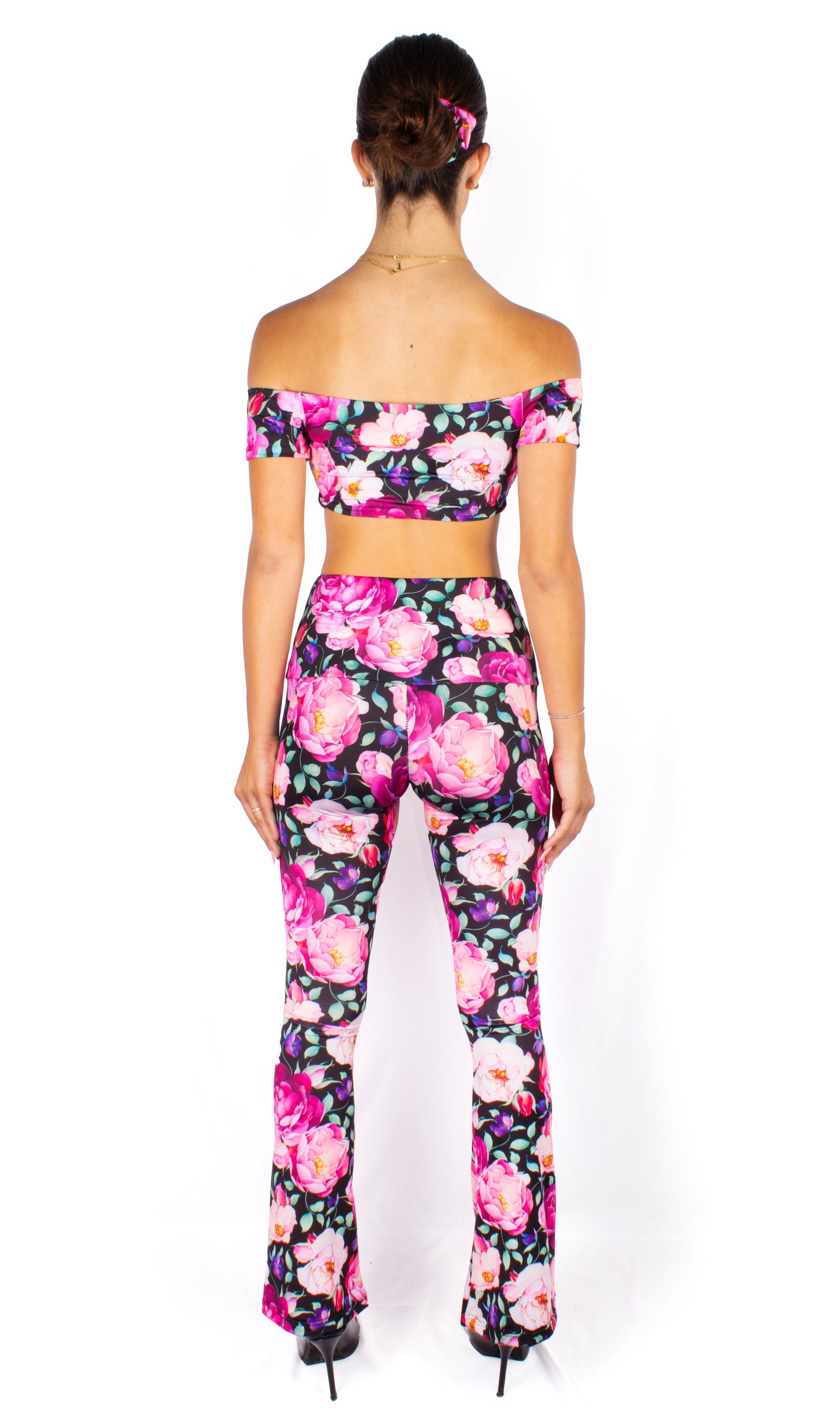 Gemily Roses - Completo Pantalone Zampa + Top double-face