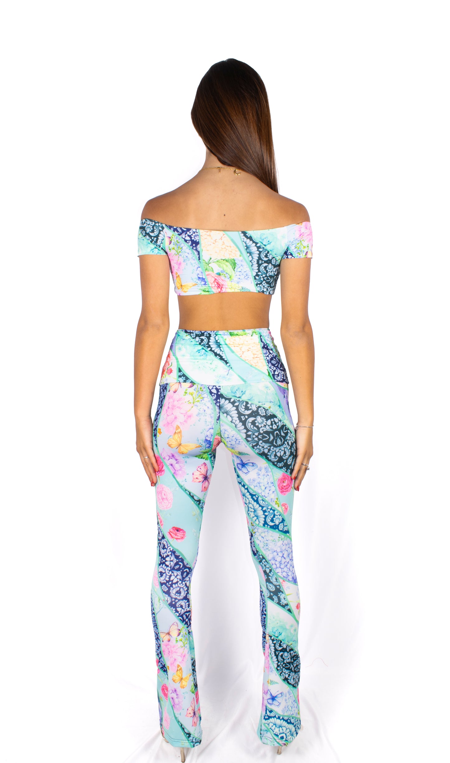 Gemily Patch - Completo Pantalone Zampa + Top double-face