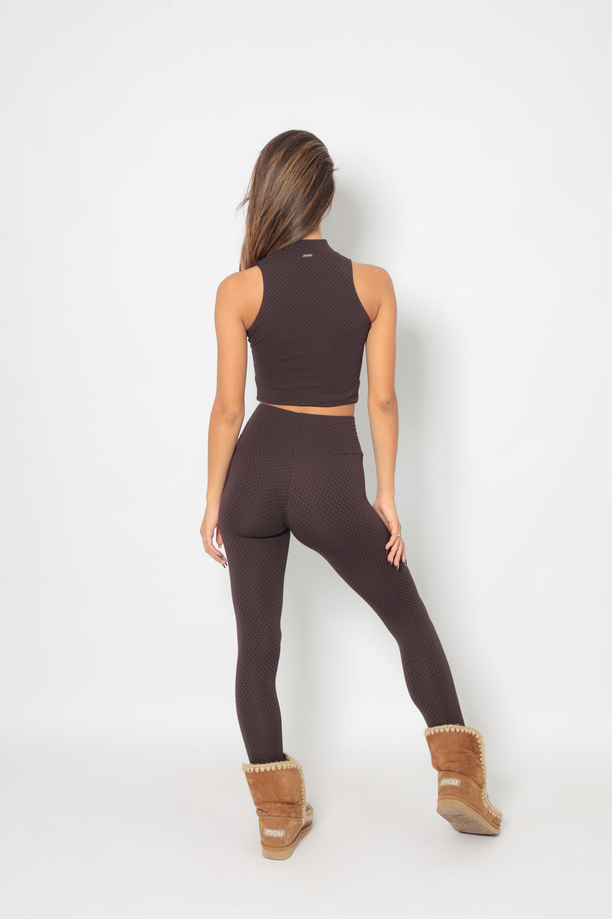 LEGGINGS PIQUET MARRONE