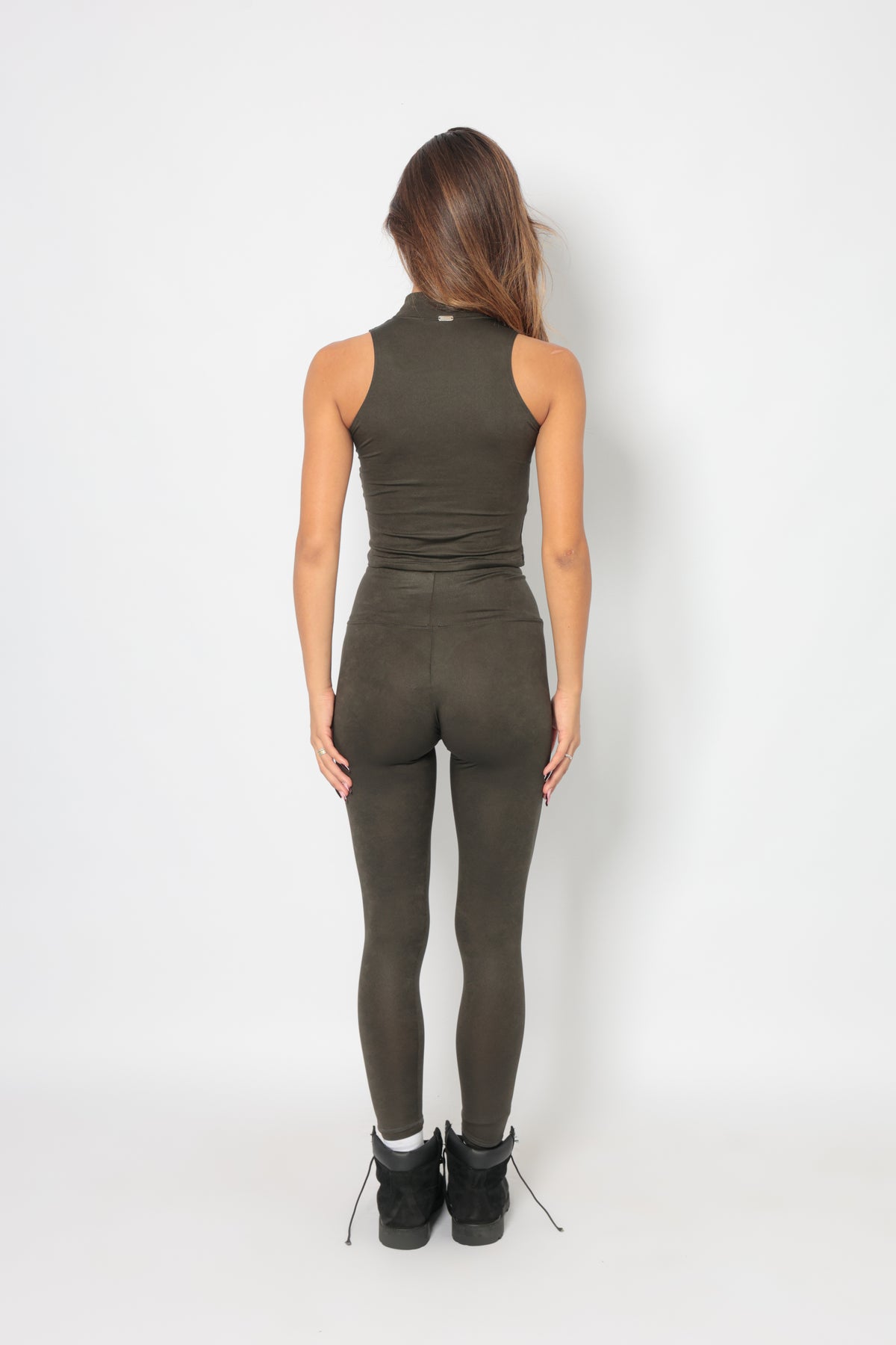LEGGINGS SIMIL-PELLE VERDE