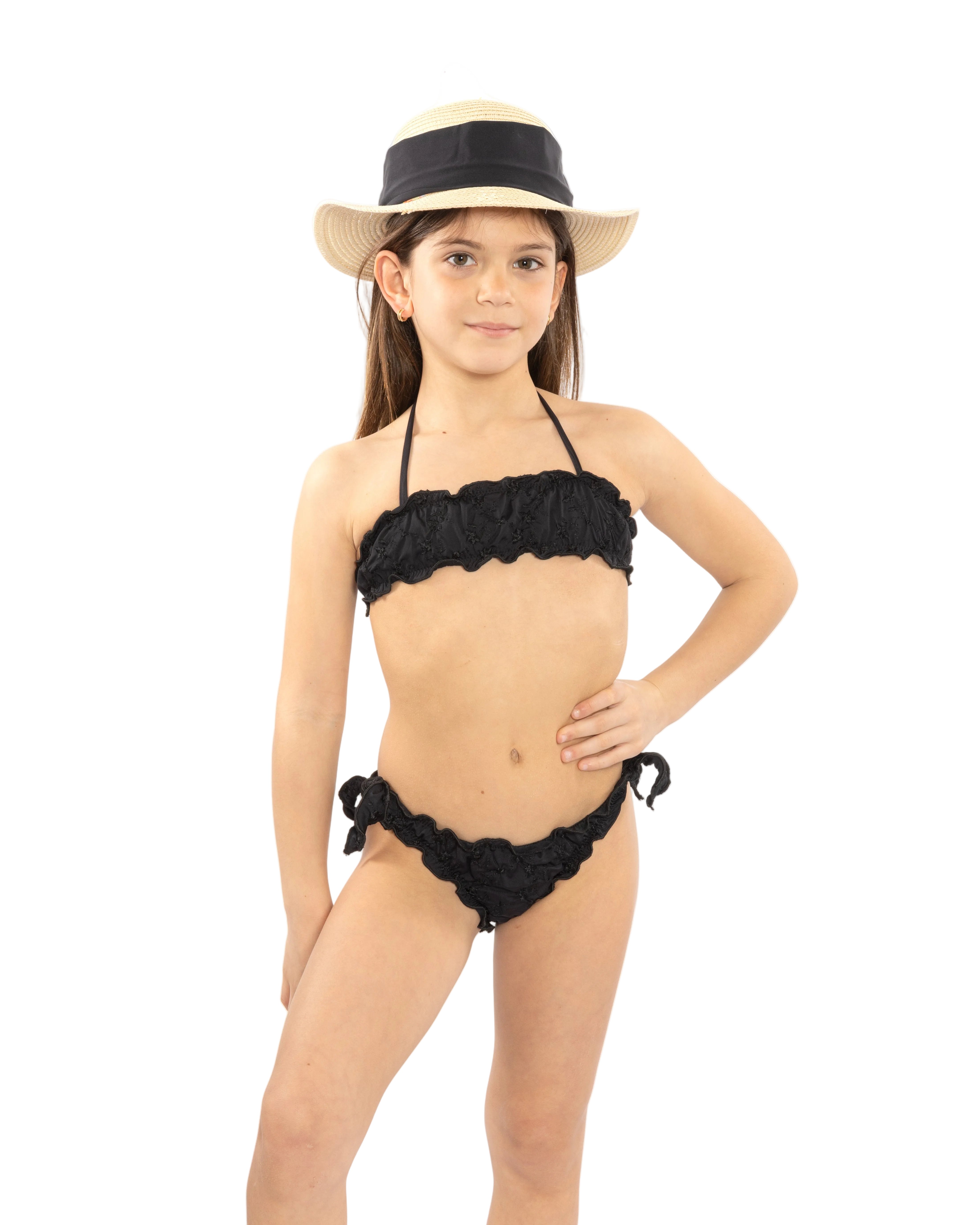 FASCIA FROU SLIP FIOCCHI KID SANGALLO NERO