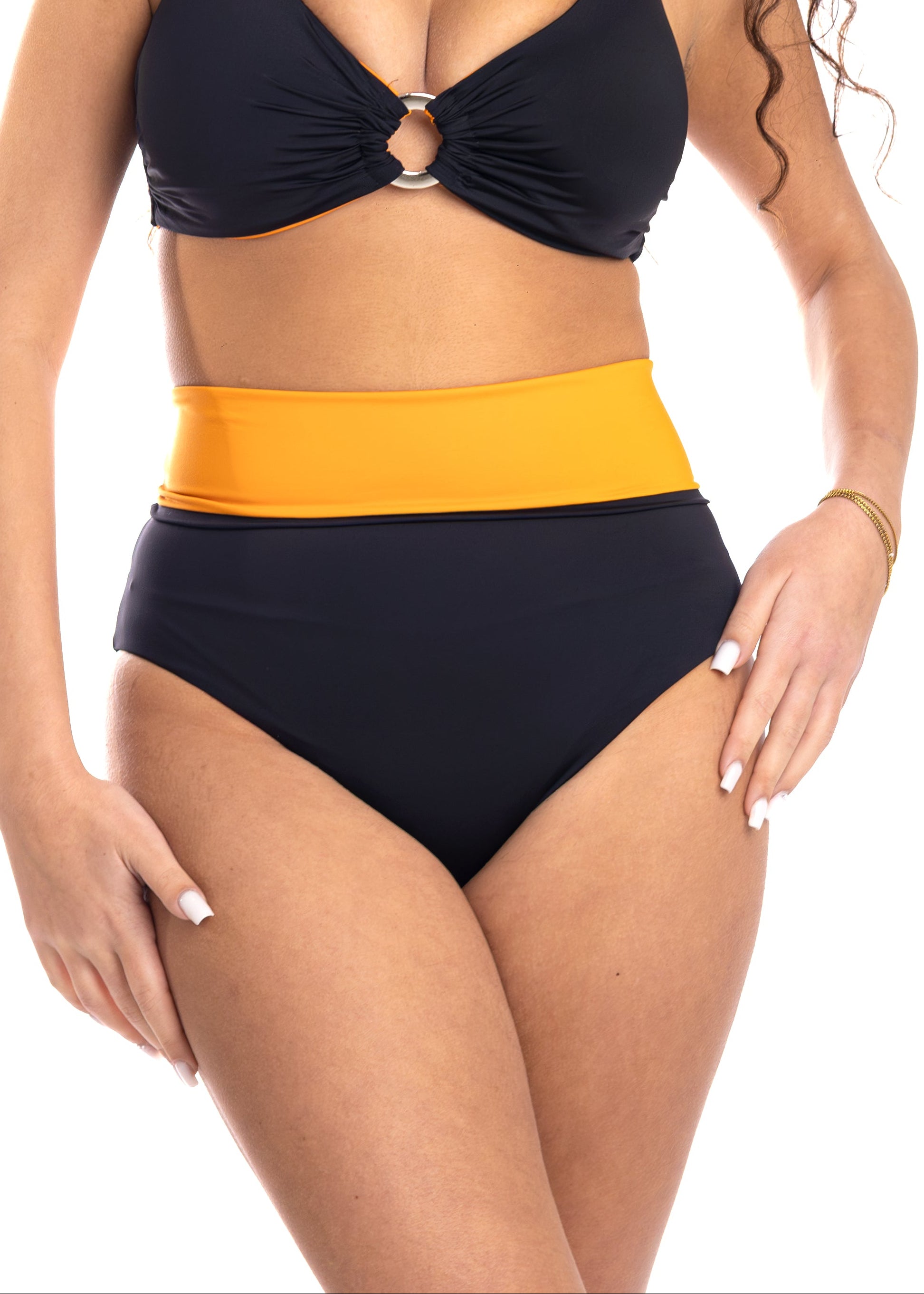 SLIP DOUBLE ALTO NERO/ARANCIO