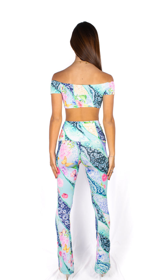 Gemily Patch - Completo Pantalone Zampa + Top double-face