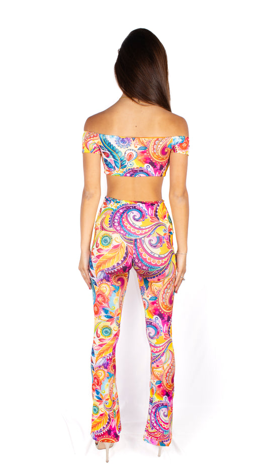Gemily Cashmere - Completo Pantalone Zampa + Top double-face